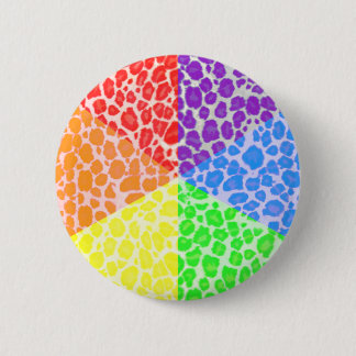 Regenbogen angelt Leopard-Muster Button