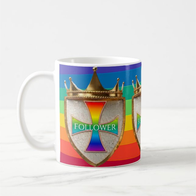 Regenbogen-Anhänger-Wappen-Kaffeetasse Kaffeetasse (Links)