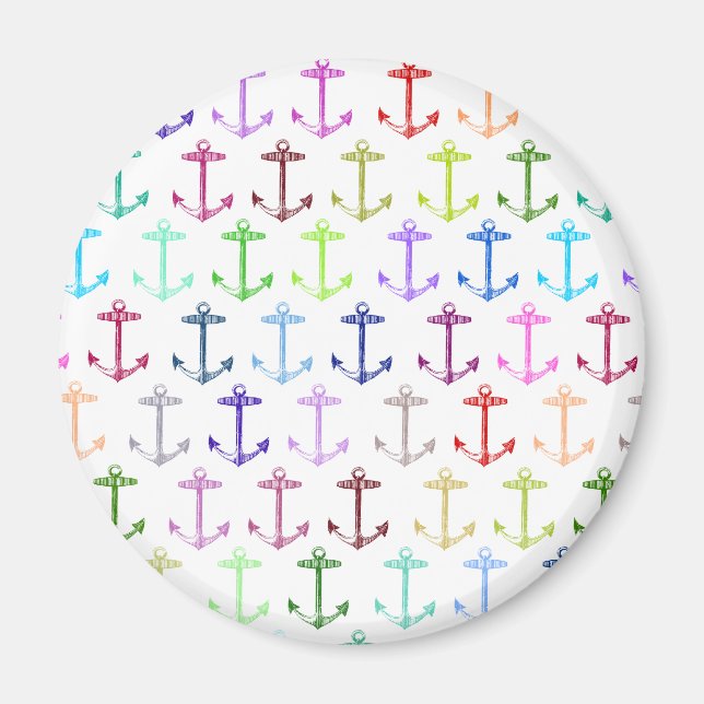 Regenbogen-Anker-Muster Magnet (Vorne)