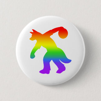 Regenbogen-anthropomorpher Hunde- Bowlings-Knopf Button
