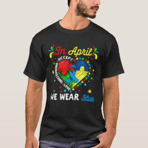 Regenbogen April Wir tragen Autism Blau Autismus-B T-Shirt