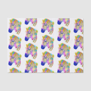Regenbogen-Aquarell-Farbspritzer-Zebra-Grafik Seidenpapier