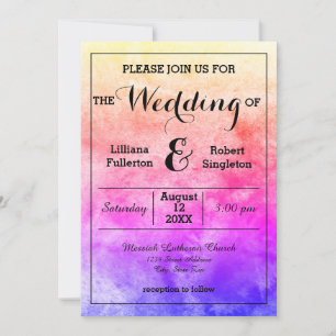 Regenbogen-Aquarell - Hochzeitseinladung Einladung