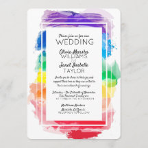 Regenbogen-Aquarell-Kollection Hochzeitseinladung
