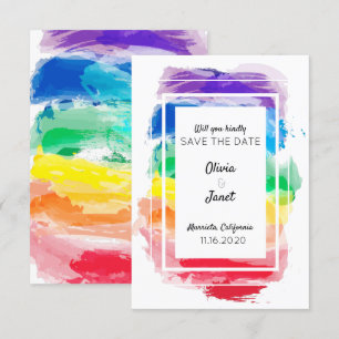 Regenbogen-Aquarell-Kollektion - Termin vormerken Einladung