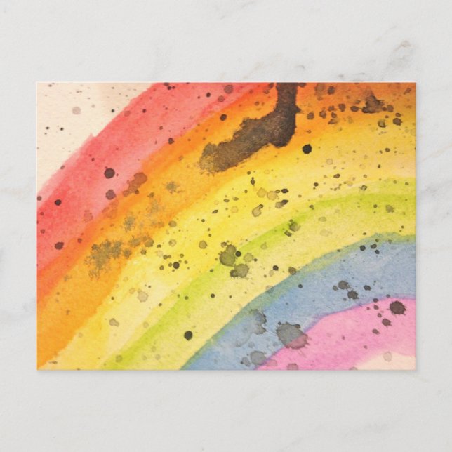Regenbogen-Aquarell-Postkarte Postkarte (Vorderseite)