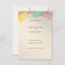 Regenbogen-Aquarell-Save-the-Date-Karte Save The Date