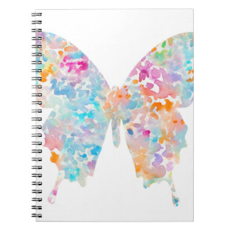 Regenbogen-Aquarell-Schmetterling Notizblock