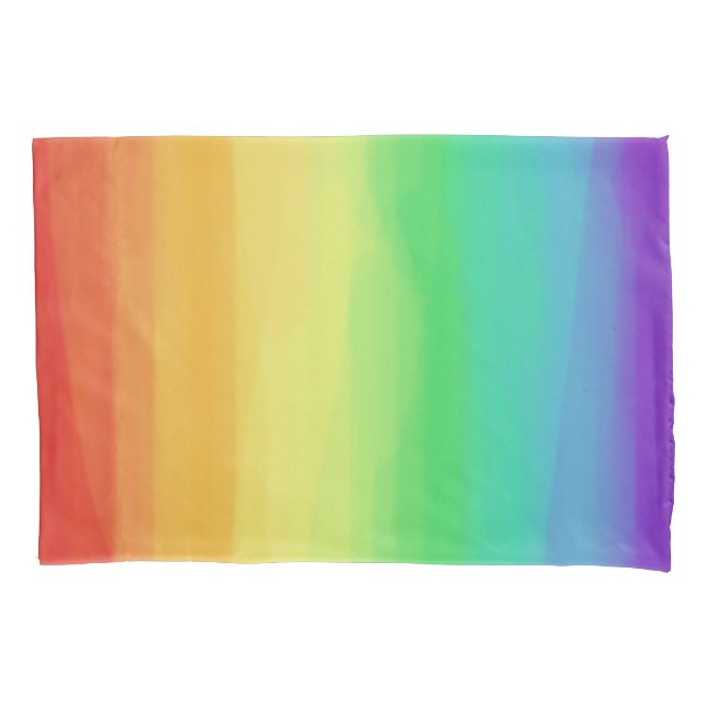Regenbogen-Aquarelle Kissenbezug (Vorderseite)