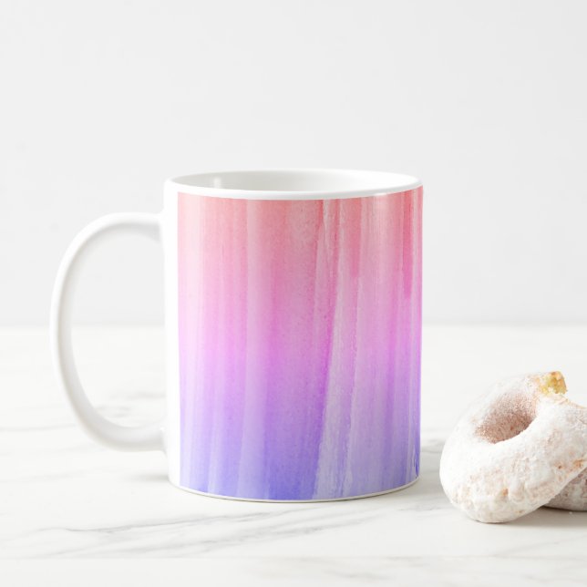 Regenbogen Aquarellfarbe Abstrakte Malcoffe Kaffeetasse (Mit Donut)