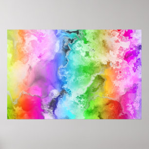 REGENBOGEN AQUITMALEREI ABSTRAKTE KUNST POSTER