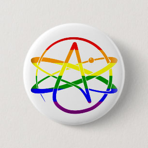 Regenbogen-Atheist Button