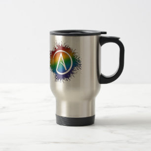 Regenbogen-Atheisten-Symbol Reisebecher