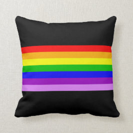 Regenbogen auf Schwarz Kissen