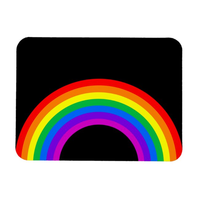 Regenbogen auf schwarzem Hintergrund Magnet (Horizontal)