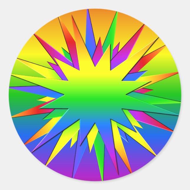 Regenbogen-Aufkleber Runder Aufkleber (Vorderseite)
