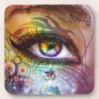 Regenbogen-Augen-Liebe u. Licht-Untersetzer