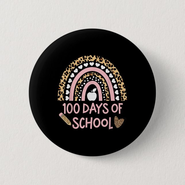 Regenbogen aus Leopard, 100. Schultag, 100. Button (Vorderseite)