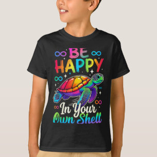 Regenbogen-Autismus-Bewusstseinsschildkröte sei gl T-Shirt