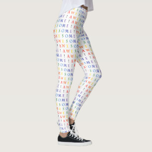 Regenbogen Awesome Typografie Muster Leggings