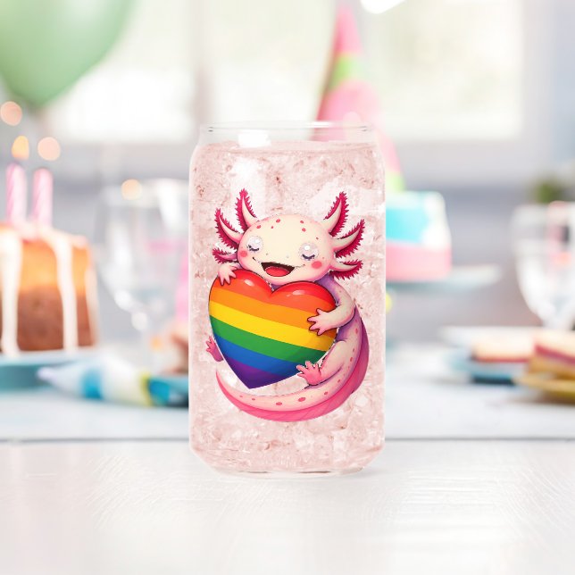 Regenbogen Axolotl Herz Pride Amphibie Dosenglas (Insitu (Geburtstag))