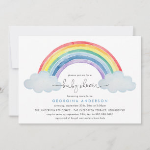 Regenbogen-Baby-Einladung zur Babyparty Einladung