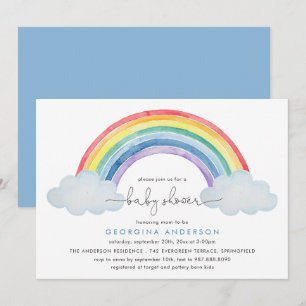 Regenbogen-Baby-Einladung zur Babyparty Einladung