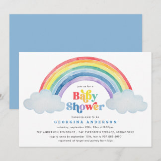 Regenbogen-Baby-Einladung zur Babyparty Einladung
