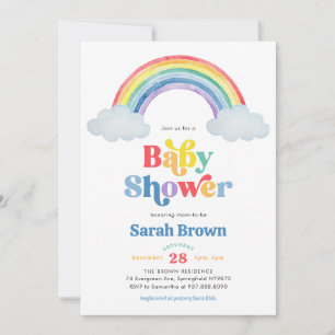 Regenbogen-Baby-Einladung zur Babyparty Einladung