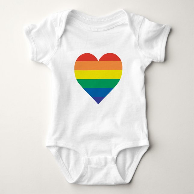 Regenbogen-Baby-Herz Baby Strampler (Vorderseite)