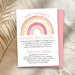 Regenbogen-Baby-Party über die Meilen Mädchen Rosa Einladung