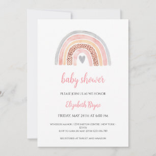 Regenbogen-Baby-Shower-Buch-Anfrage-Windel-Raffle Einladung