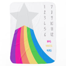 Regenbogen-Baby-Unisexmeilenstein-Decke