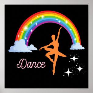Regenbogen-Ballerina-Tanz Poster