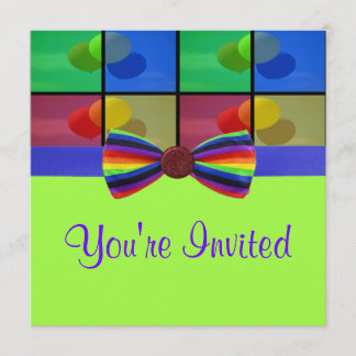 Regenbogen-Ballon-Geburtstags-Feier Einladung