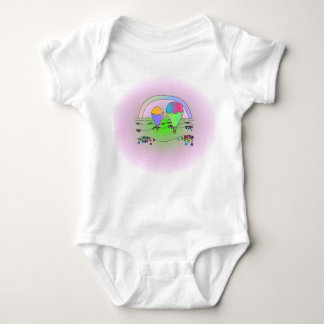 Regenbogen-Ballone Baby Strampler