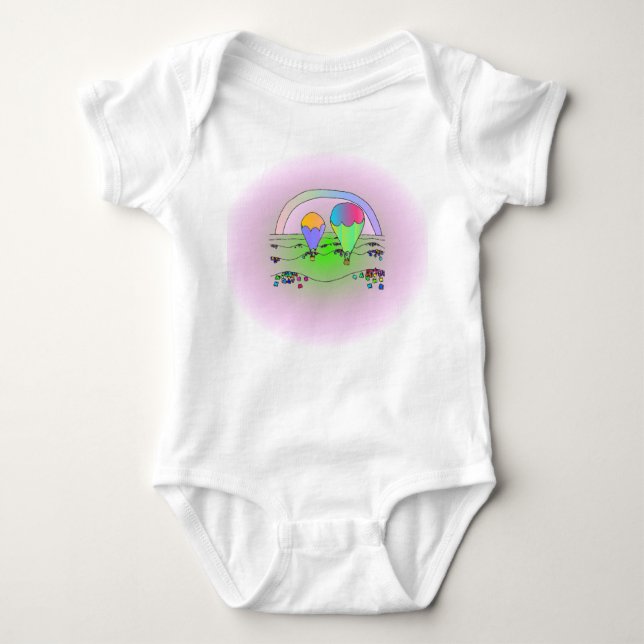 Regenbogen-Ballone Baby Strampler (Vorderseite)
