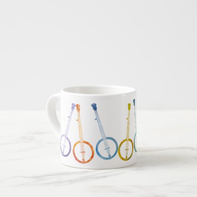 Regenbogen-Banjos Espressotasse (Vorderseite Links)
