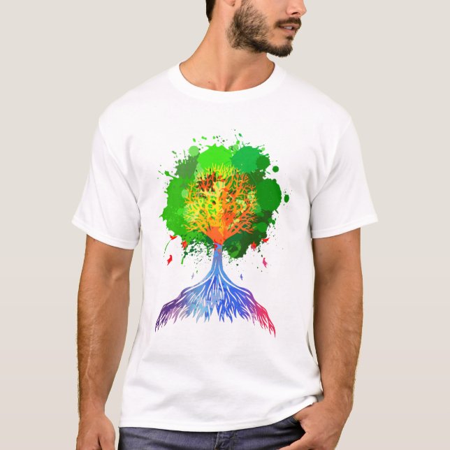 Regenbogen-Baum des Lebens T-Shirt (Vorderseite)
