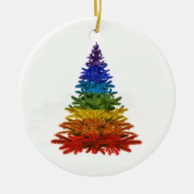 REGENBOGEN-Baumverzierung Keramik Ornament (Vorne)