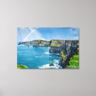 Regenbogen bei Cliffs of Moher Landscape Leinwanddruck