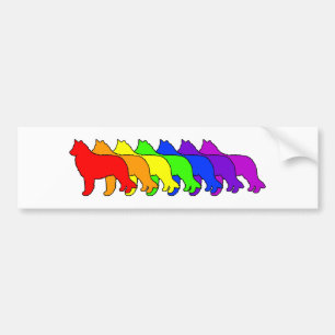 Regenbogen-Belgier-Schäferhund Autoaufkleber
