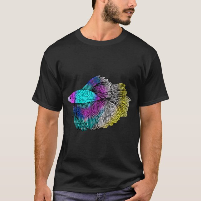 Regenbogen-Betta-Fisch T-Shirt (Vorderseite)