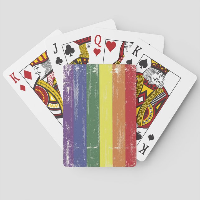 Regenbogen beunruhigte Karten Spielkarten (Rückseite)