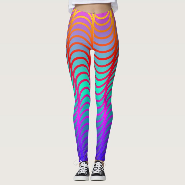 Regenbogen bewegt Leggings wellenartig (Vorderseite)