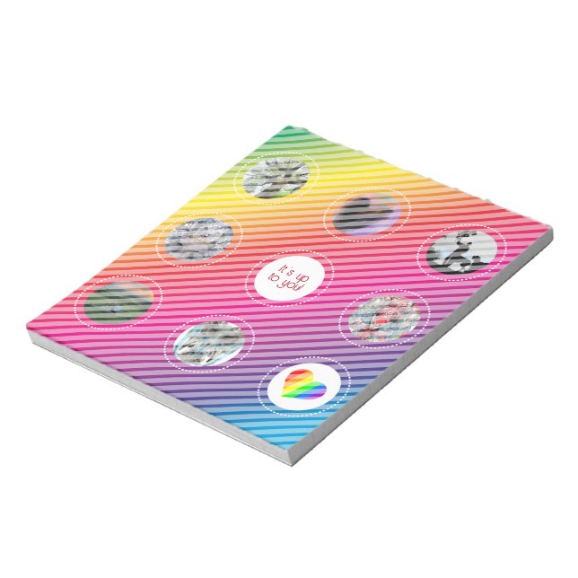 Regenbogen-Bildgitter Notizblock (Rotiert)