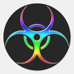 Regenbogen-Biogefährdung-Symbol - Aufkleber
