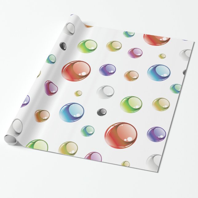Regenbogen-Blasen-Muster Geschenkpapier (Ungerollt)