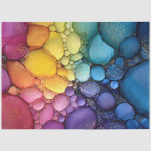 Regenbogen-Blasen-Textur Fluid Art Seidenpapier