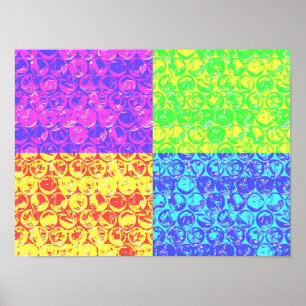 Regenbogen-Blasenfolie Pop-Art Poster